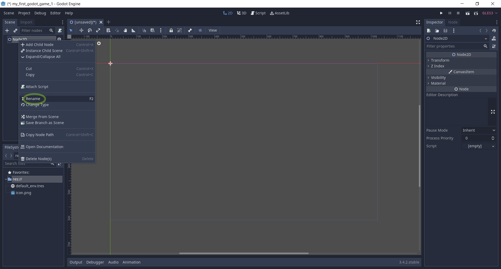 godot engine 3.4.2.stable.official -   Base_game_scene