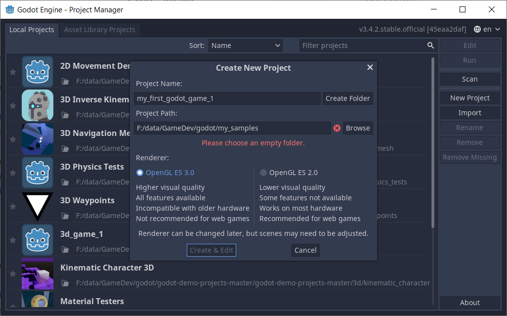godot engine 3.4.2.stable.official    -    ( )    