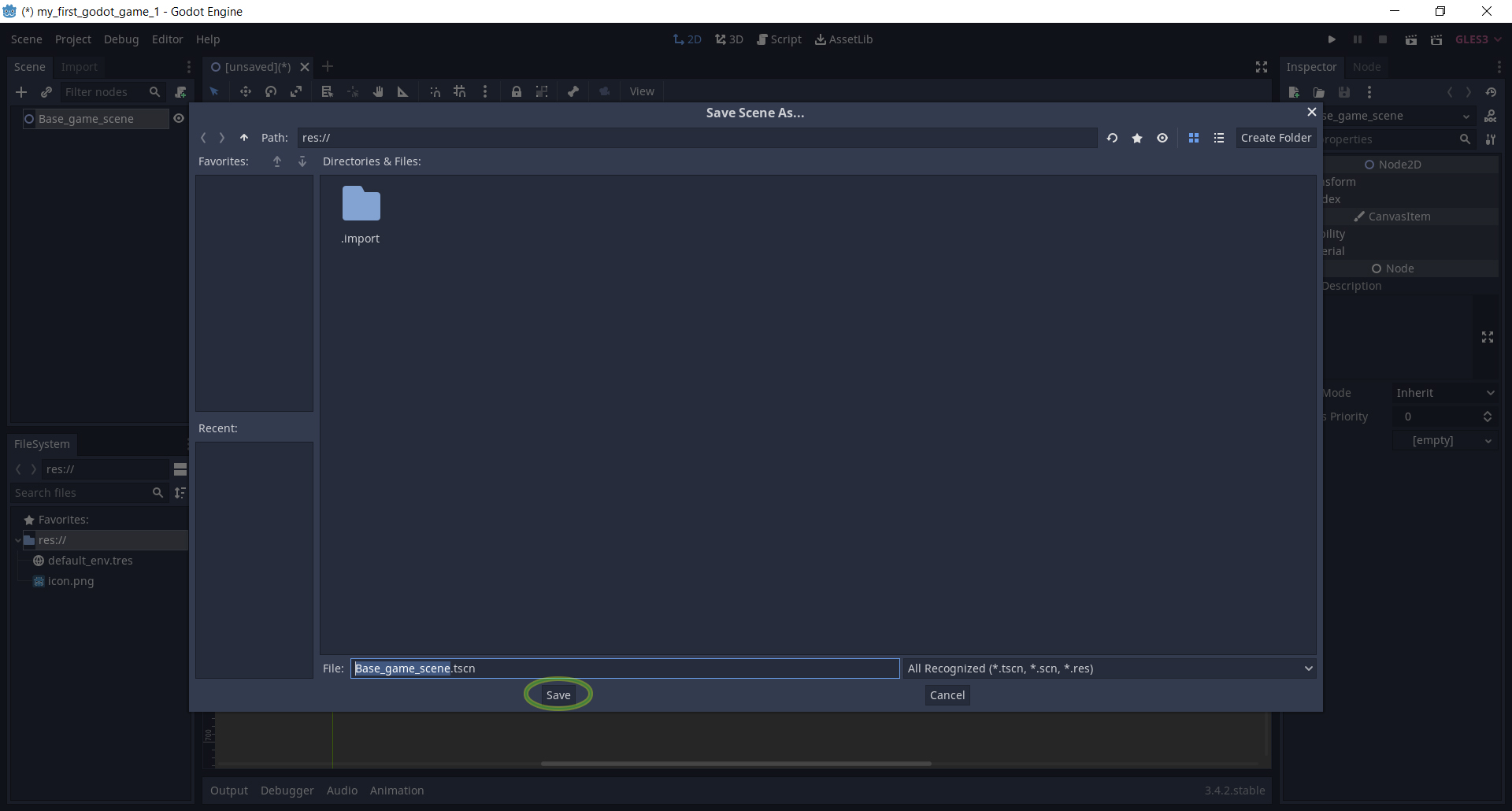 godot engine 3.4.2.stable.official -          Save