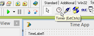 Приложение времени - шаг 2.2 - добавляем на форму TTimer из вкладки компонентов System