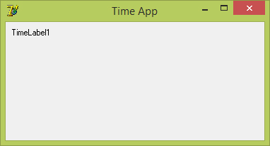 Приложение времени - шаг 5 - приложение работает, отображая текущую дату и время, но в первую секунду работы мы видим не текущее время, а надпись TimeLabel1